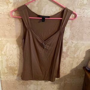 Express Brown w/ Black Gem Pin Tank Top